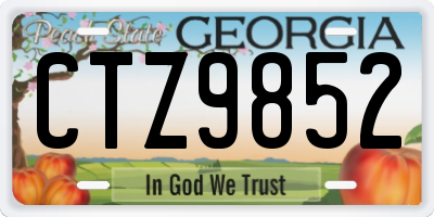 GA license plate CTZ9852