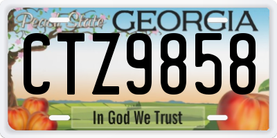 GA license plate CTZ9858