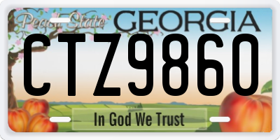 GA license plate CTZ9860