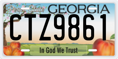 GA license plate CTZ9861