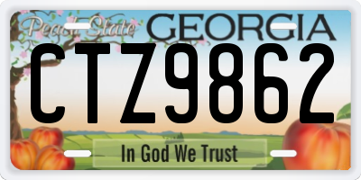 GA license plate CTZ9862