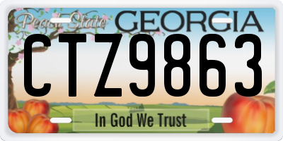 GA license plate CTZ9863
