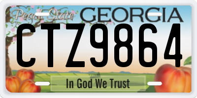 GA license plate CTZ9864