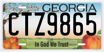 GA license plate CTZ9865