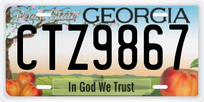 GA license plate CTZ9867