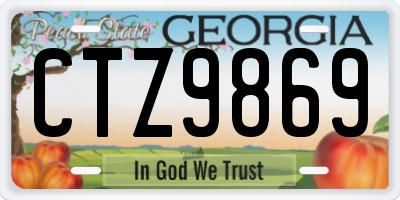 GA license plate CTZ9869