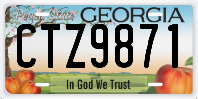 GA license plate CTZ9871