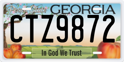 GA license plate CTZ9872