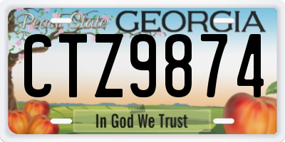 GA license plate CTZ9874