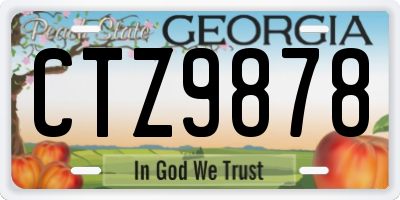 GA license plate CTZ9878