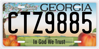 GA license plate CTZ9885