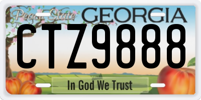 GA license plate CTZ9888