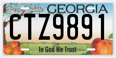 GA license plate CTZ9891