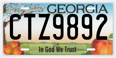 GA license plate CTZ9892