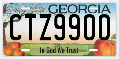 GA license plate CTZ9900