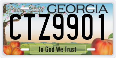 GA license plate CTZ9901