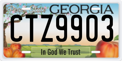 GA license plate CTZ9903