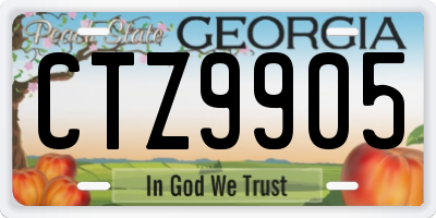 GA license plate CTZ9905