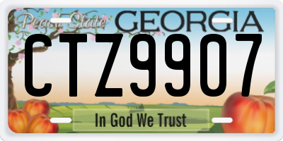 GA license plate CTZ9907