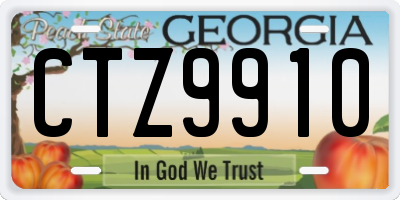 GA license plate CTZ9910