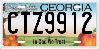 GA license plate CTZ9912