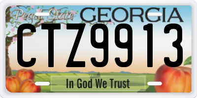 GA license plate CTZ9913