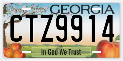 GA license plate CTZ9914