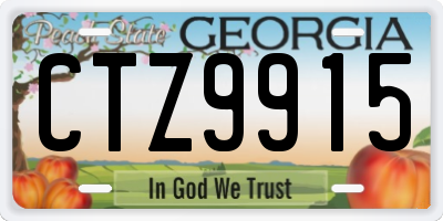 GA license plate CTZ9915