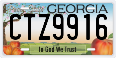 GA license plate CTZ9916