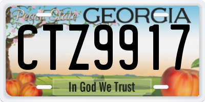 GA license plate CTZ9917