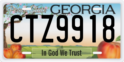 GA license plate CTZ9918