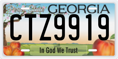 GA license plate CTZ9919