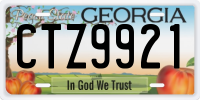 GA license plate CTZ9921