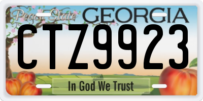 GA license plate CTZ9923