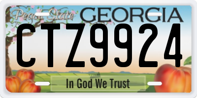 GA license plate CTZ9924