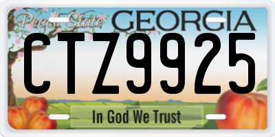 GA license plate CTZ9925