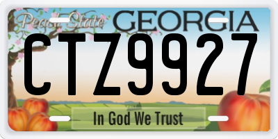 GA license plate CTZ9927