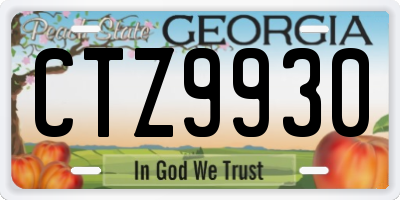 GA license plate CTZ9930