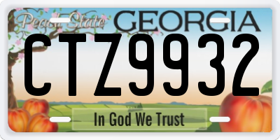 GA license plate CTZ9932