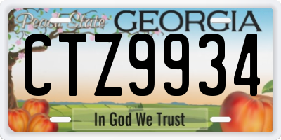 GA license plate CTZ9934
