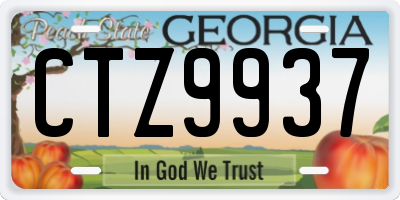 GA license plate CTZ9937