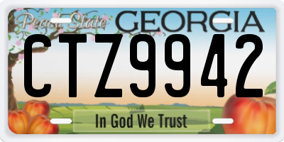 GA license plate CTZ9942