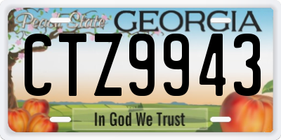 GA license plate CTZ9943