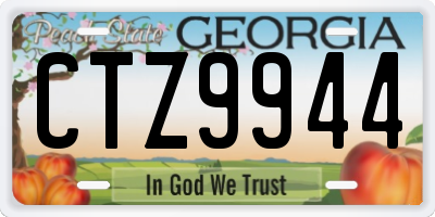 GA license plate CTZ9944