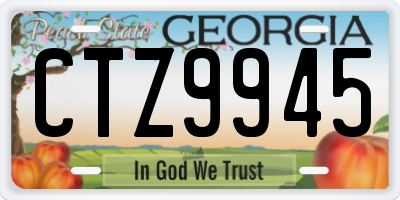 GA license plate CTZ9945
