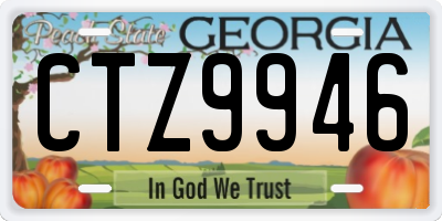 GA license plate CTZ9946