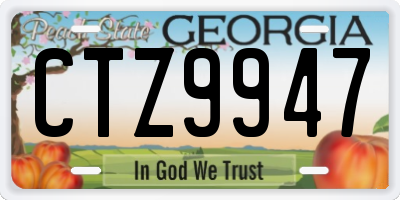 GA license plate CTZ9947