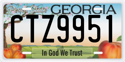GA license plate CTZ9951