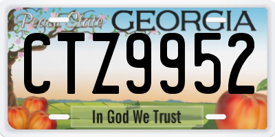 GA license plate CTZ9952