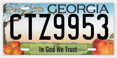 GA license plate CTZ9953